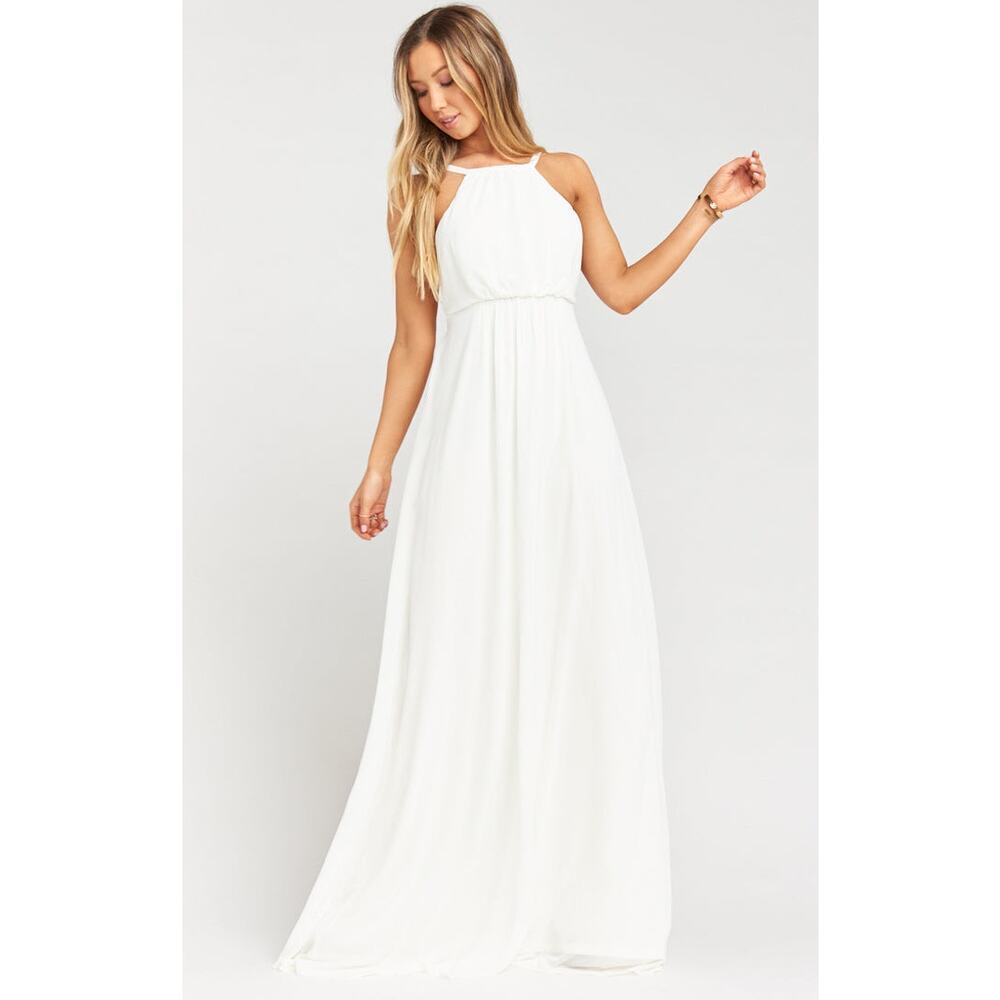 NWT Show Me Your Mumu Amanda Wedding Cake Chiffon Maxi Dress Size Medium